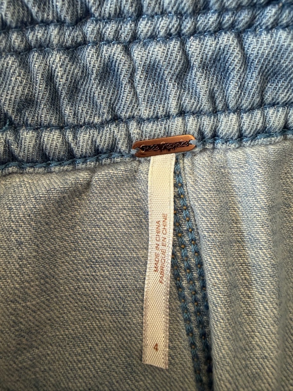 Free People Denim Mini Skirt with Braided Waist - Picture 5 of 8